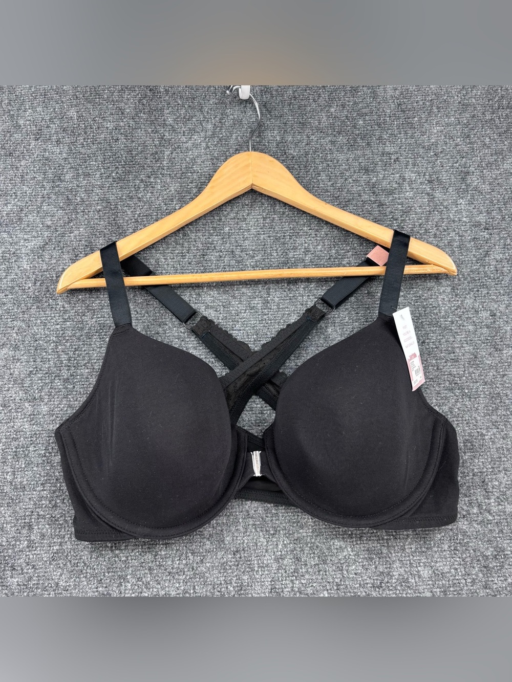 NWT Cacique Black Racerback Lightly Lined T Shirt Bra Size 42D
